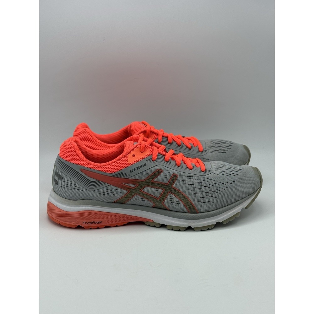 ASICS GT-1000 Women's Gray/Orange Lace-Up Low Top Running Sneakers 1012A030 Sz9